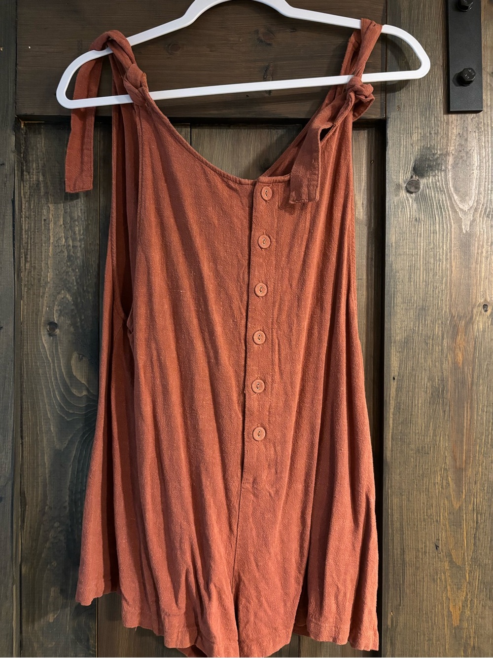 Forever 21 Rust Tie-Shoulder romper